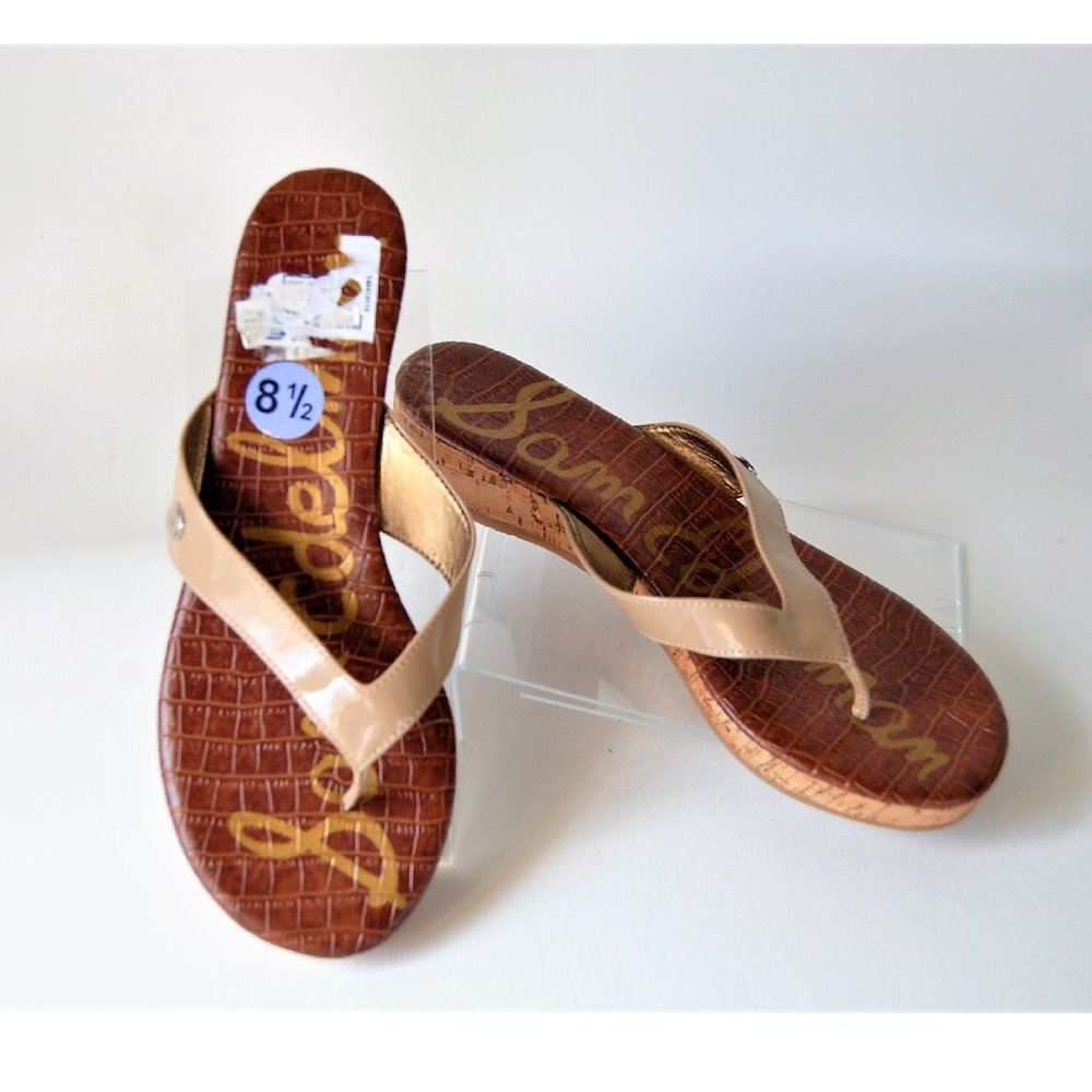 Sam Edelman "Tanya" Wedge Sandal in Nude Size 8.5M